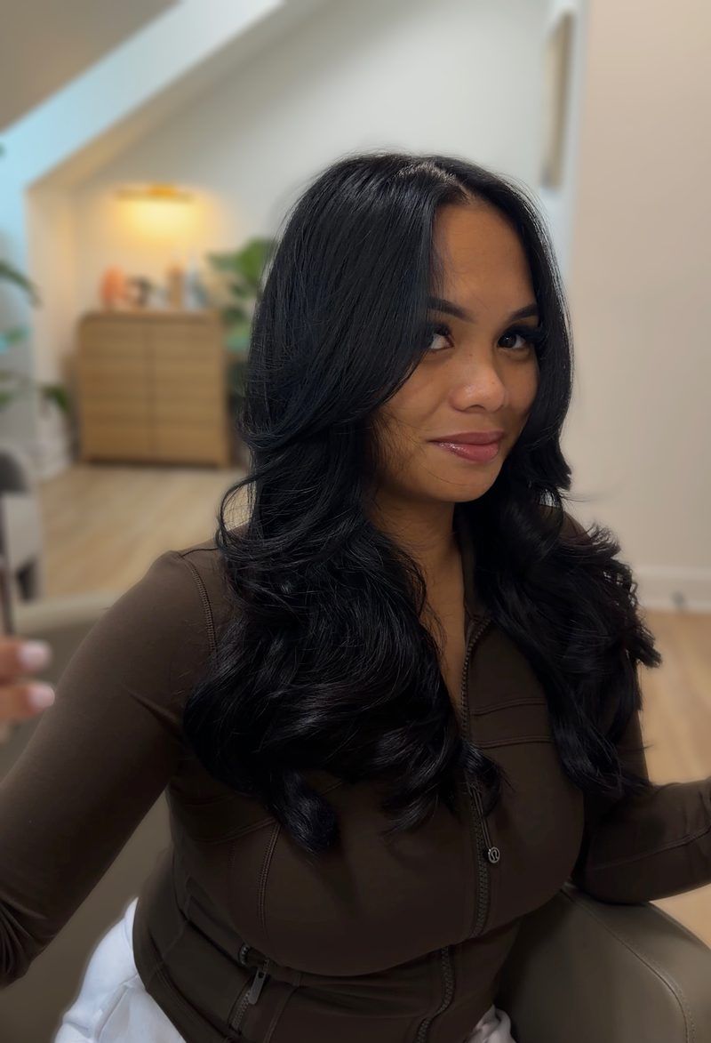 Jet black curls